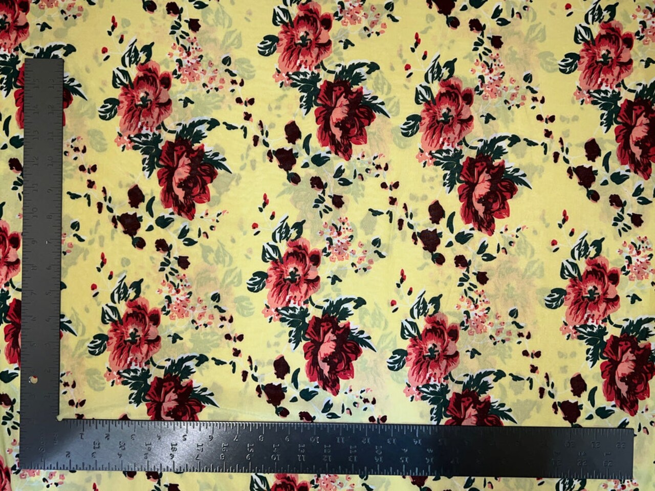 1 Yard Soft ITY Knit Floral Print Fabric For Dresses Tops Skirts Apparel Projects 58/60 Inch Wide